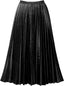 Women's Pleated High Waist Flowy Midi Skirt Velvet
