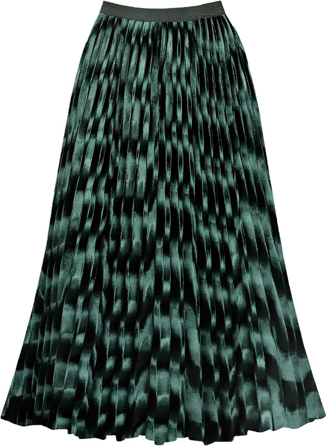 Women's Pleated High Waist Flowy Midi Skirt Velvet