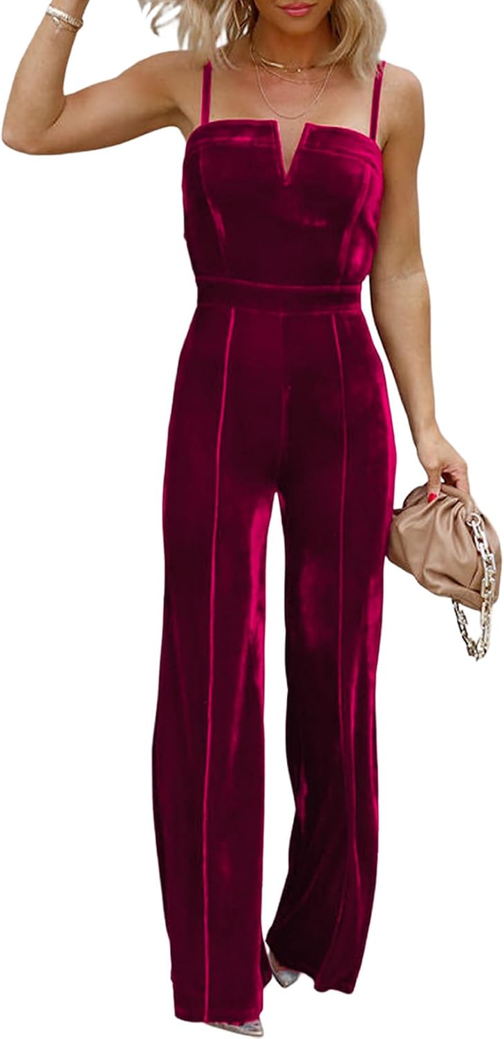 BLENCOT Women Sleeveless V Neck Jumpsuits Dressy Date Night Rompers