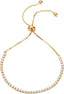 PAVOI Tennis Bracelets for Women, 14K Gold Plated Adjustable CZ Bracelet