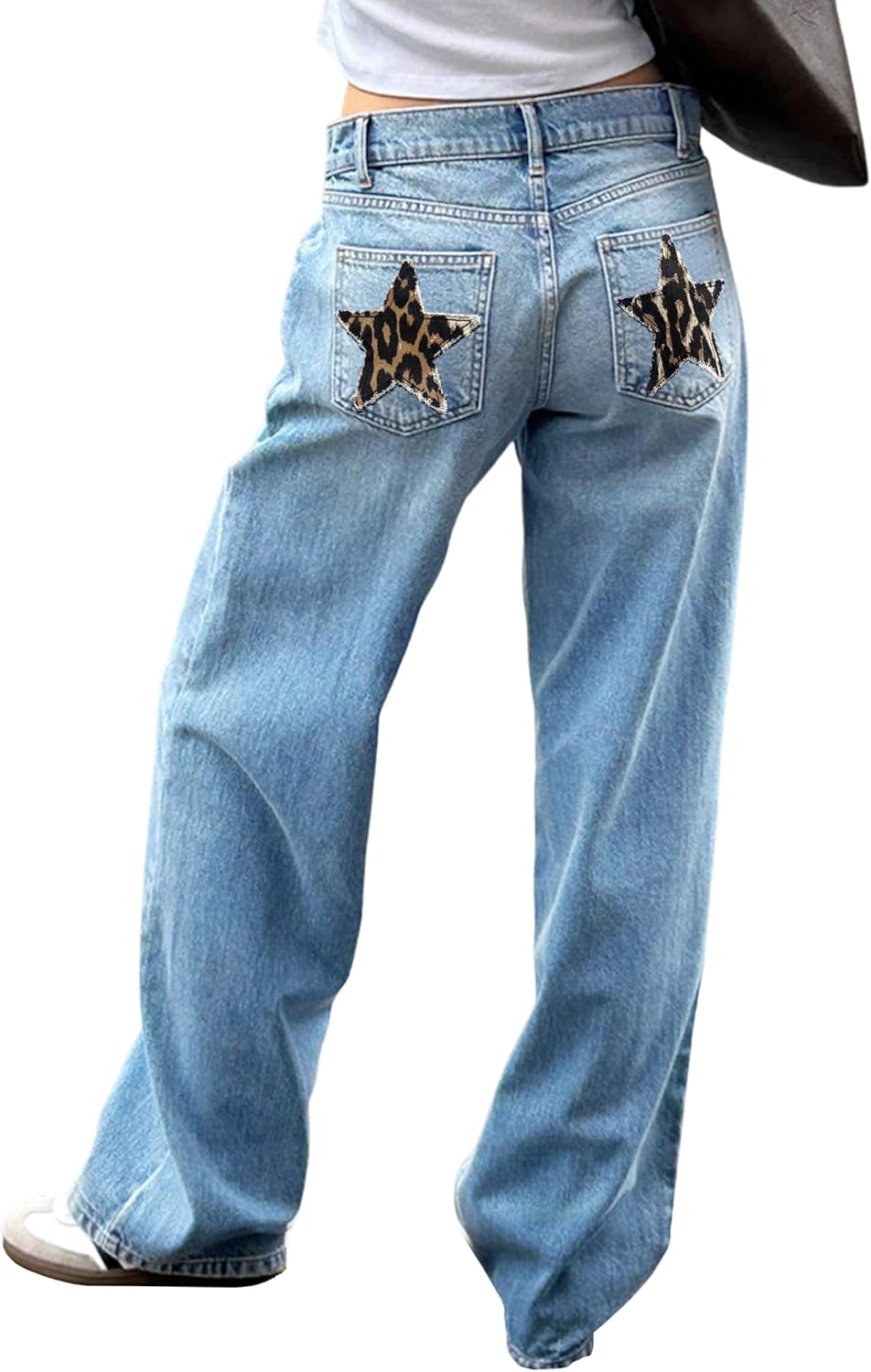 Jeans For Women's Jeans With Star Patches, Vintage Y2k Denim