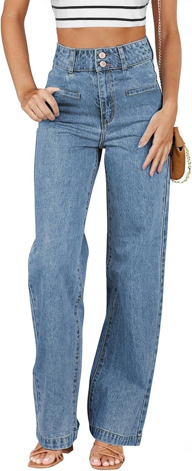Sidefeel Women's Jeans High Waisted Straight Leg Stretchy Jeans