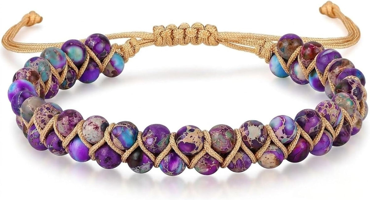 7 Chakra Healing Bracelet for Women Men, Jasper Bead Inspirational Gift