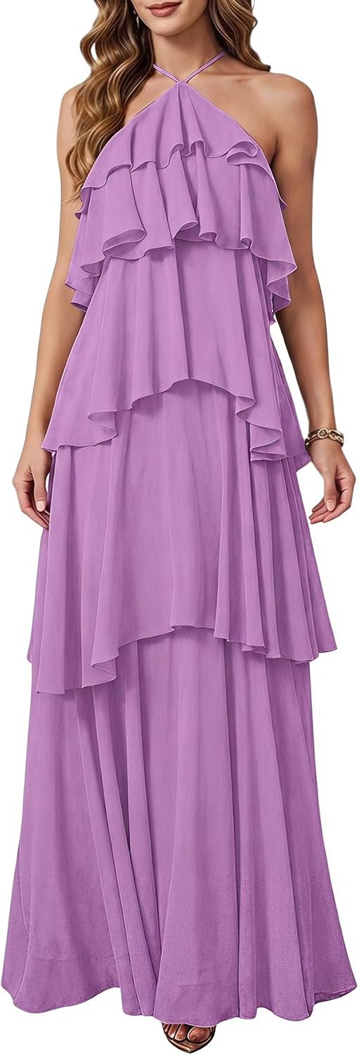 SOLY HUX Women's Wedding Guest Maxi Dress