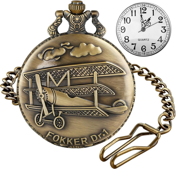 Solid Small-Flower Quartz Pocket Watch