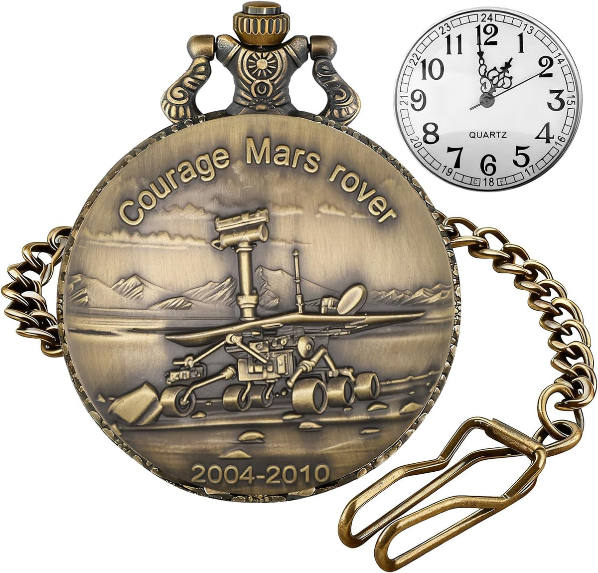 Solid Small-Flower Quartz Pocket Watch with an Elegant Vintage Style a