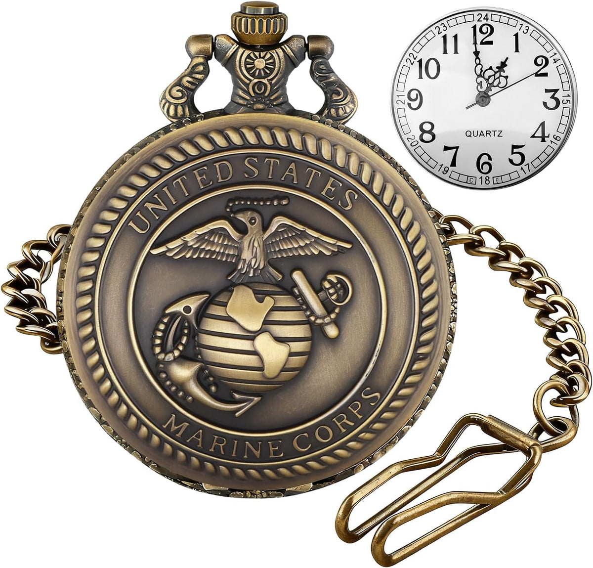 Solid Small-Flower Quartz Pocket Watch with an Elegant Vintage Style a