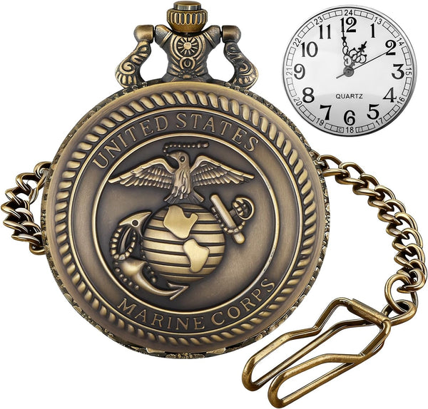 Solid Small-Flower Quartz Pocket Watch