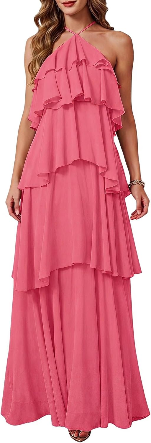 SOLY HUX Women's Wedding Guest Maxi Dress