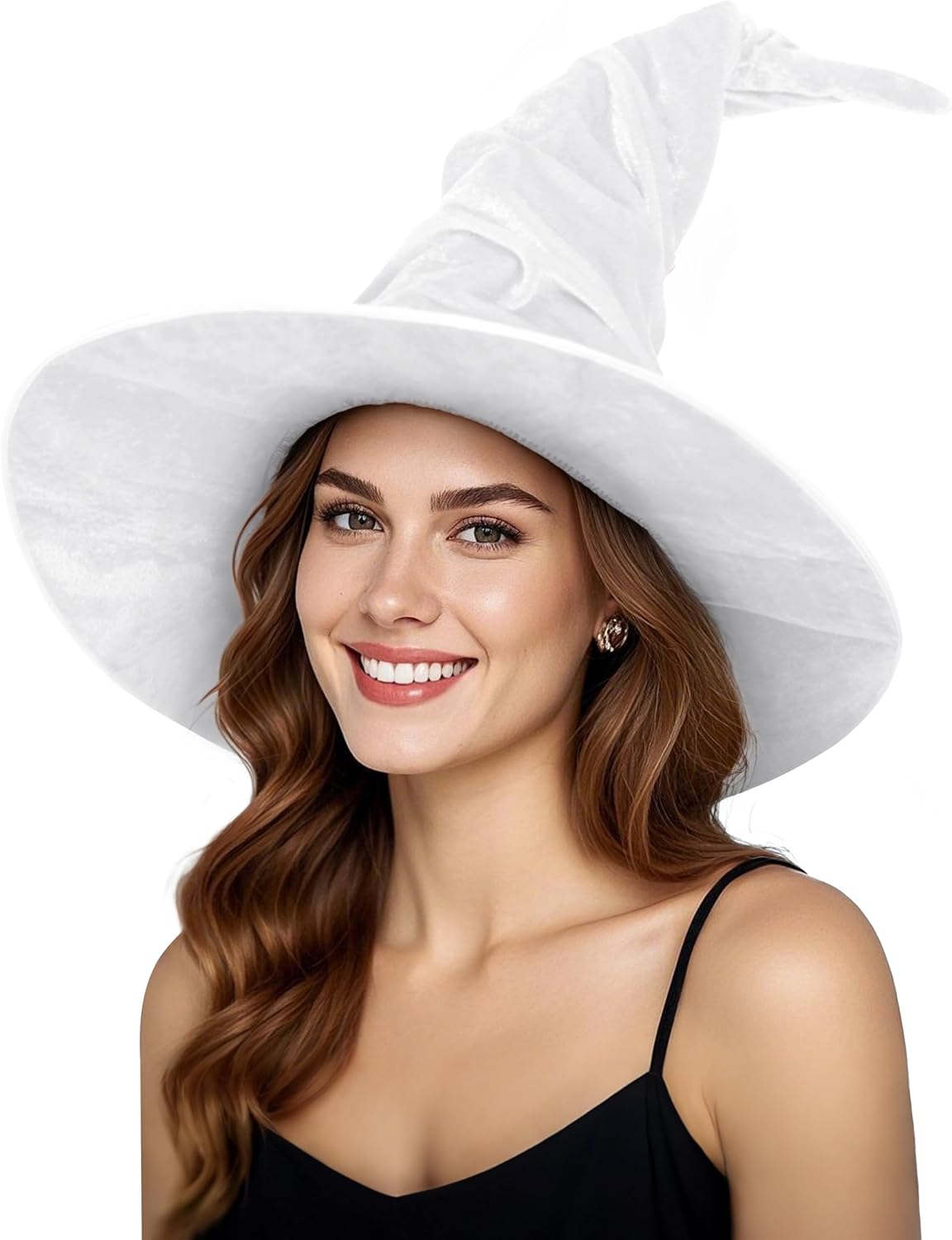 Women's Witch Hat with Shapeable Wide Brim and Adjustable Drawstring