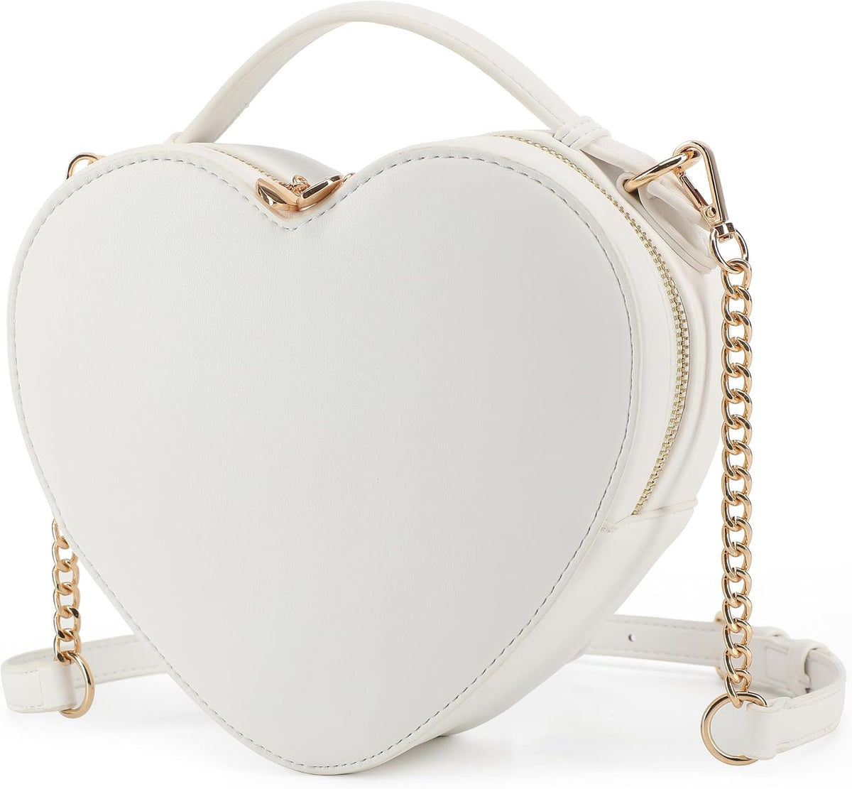 Heart-Shaped Zip-Around Crossbody Purse