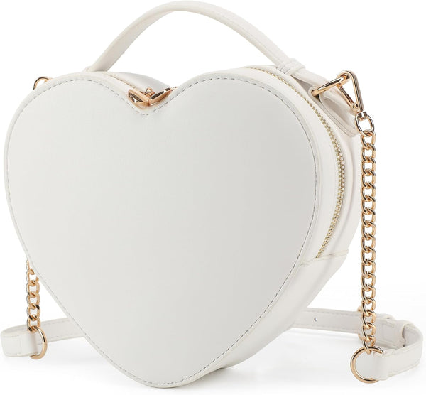 Heart-Shaped Zip-Around Crossbody Purse