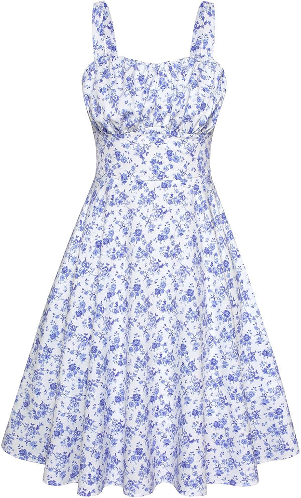 Belle Poque Womens Vintage A-line Midi Cocktail Party Dress