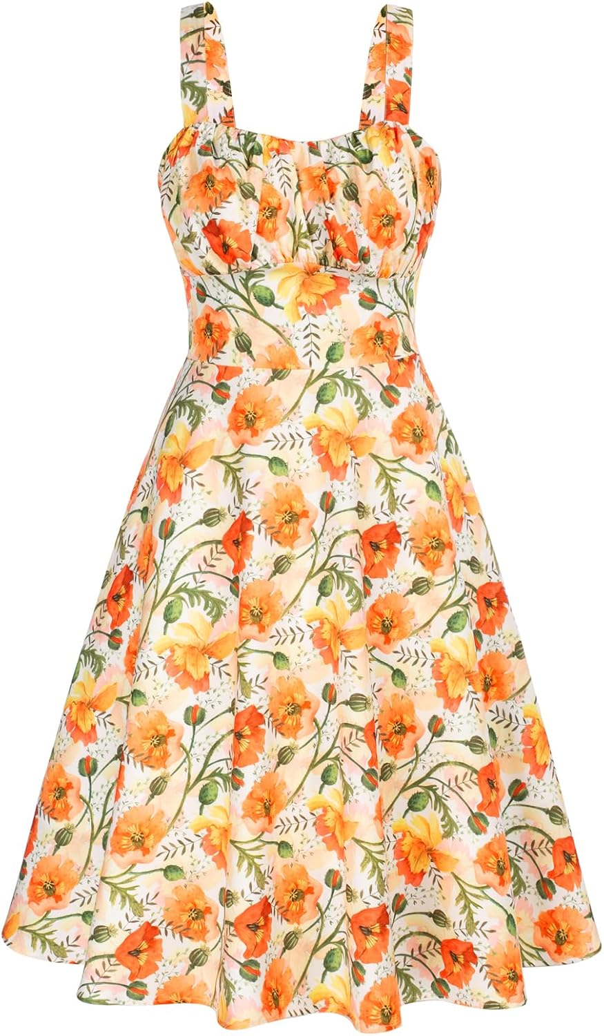 Belle Poque Womens Vintage A-line Midi Cocktail Party Dress