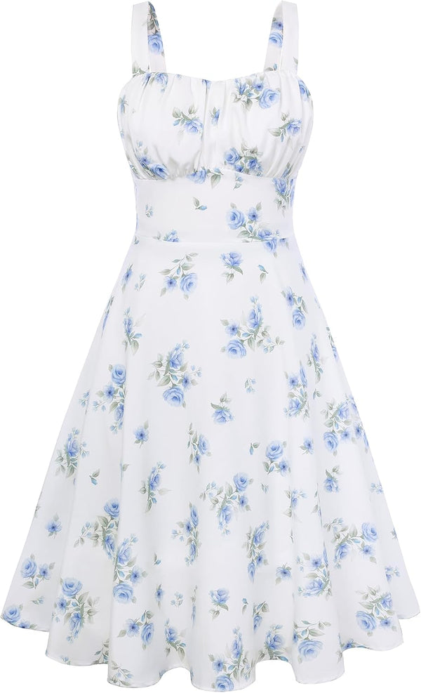 Belle Poque Womens Vintage A-line Midi Cocktail Party Dress