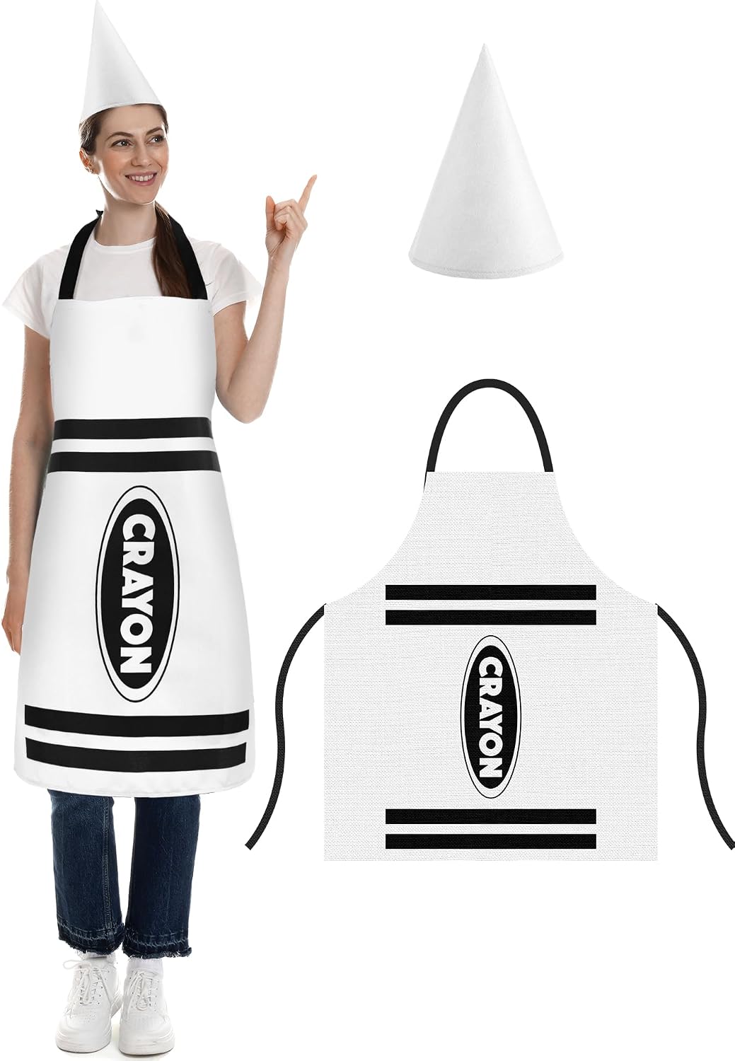 Teenyyou Crayon Costume with Apron and Cone Hat Adult