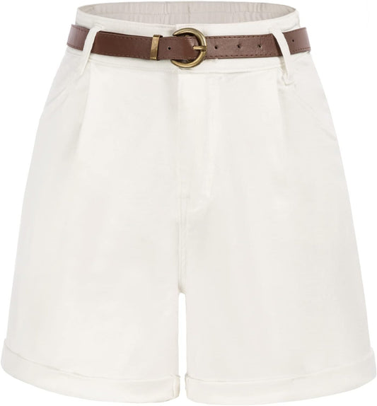 High-Waisted Wide-Leg Denim Shorts with Pockets
