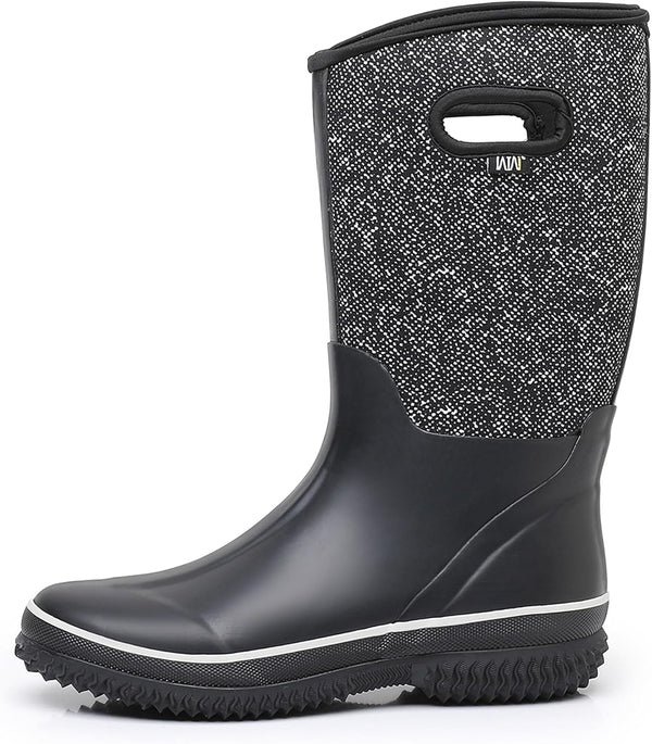 Mid-calf Rain Boots - Waterproof Insulated 5.5mm Neoprene Mud Boots