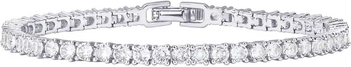PAVOI 14K Gold Plated 3mm Cubic Zirconia Classic Tennis Bracelet | Gold Bracelets for Women