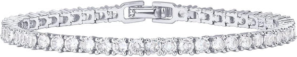 PAVOI 14K Gold Plated 3mm Cubic Zirconia Classic Tennis Bracelet | Gold Bracelets for Women