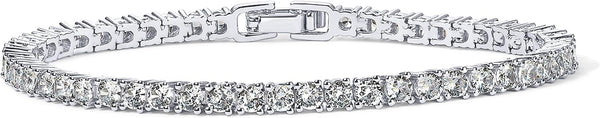 PAVOI 14K Gold Plated 3mm Cubic Zirconia Classic Tennis Bracelet | Gold Bracelets for Women