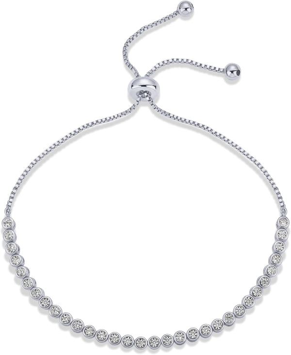 PAVOI Tennis Bracelets for Women, 14K Gold Plated Adjustable CZ Bracelet