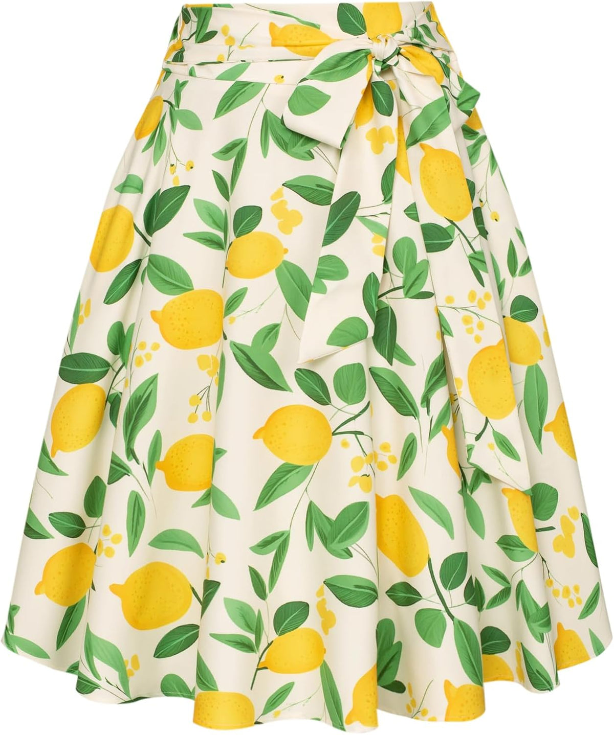 Belle Poque Women's High Waist A-Line Pockets Skirt Skater Flared Midi Skirt Vinage Skirt