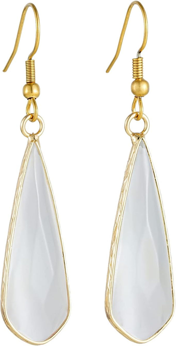 Boho Natural Stone Dangle Drop Earrings