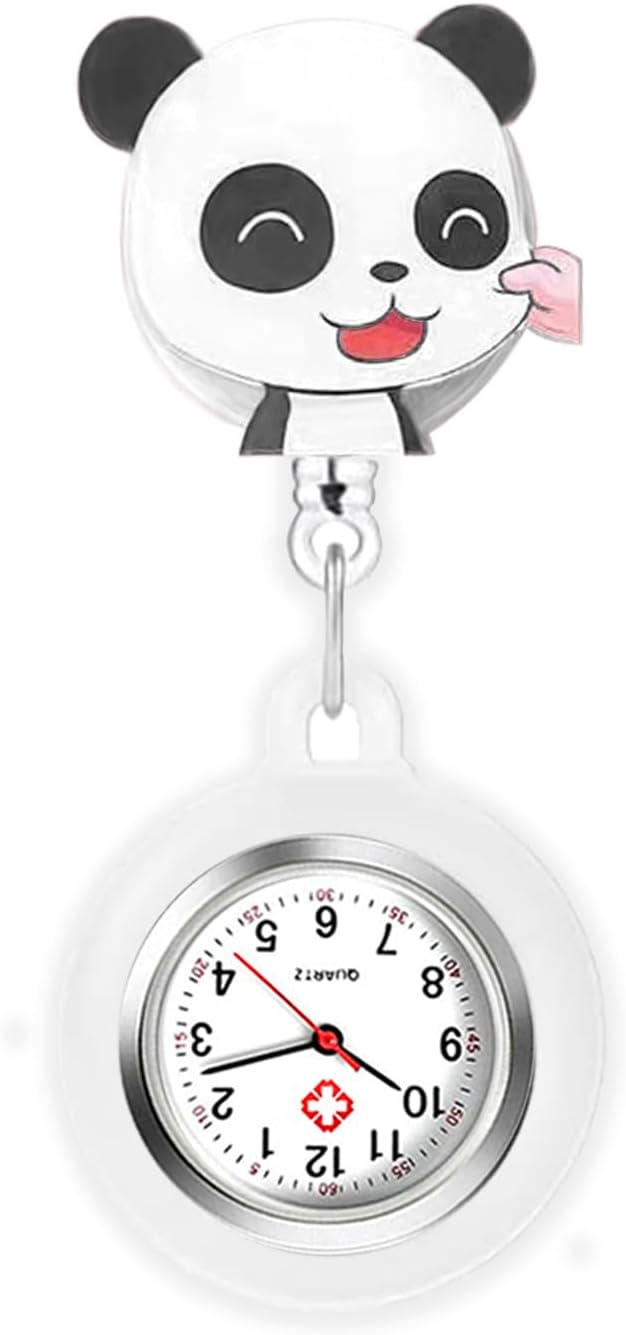 3X Retractable Nurse Watch for Nurses Doctors, Clip-on Hanging Lapel N