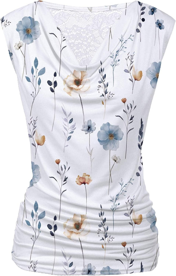 Zeagoo Tank Top for Women Trendy Going Out Tops Sleeveless Shirts Ruched Business Casual Basic Tunic Tops