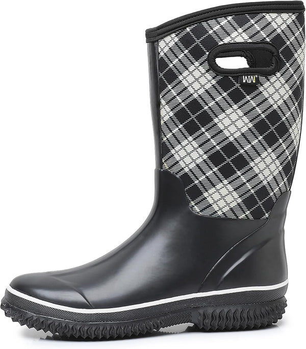 Mid-calf Rain Boots - Waterproof Insulated 5.5mm Neoprene Mud Boots