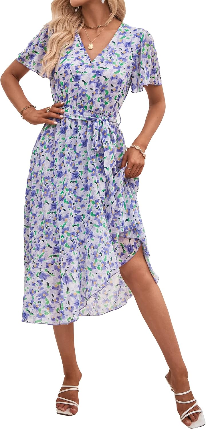 PRETTYGARDEN Women's Summer Floral Boho Maxi Dress