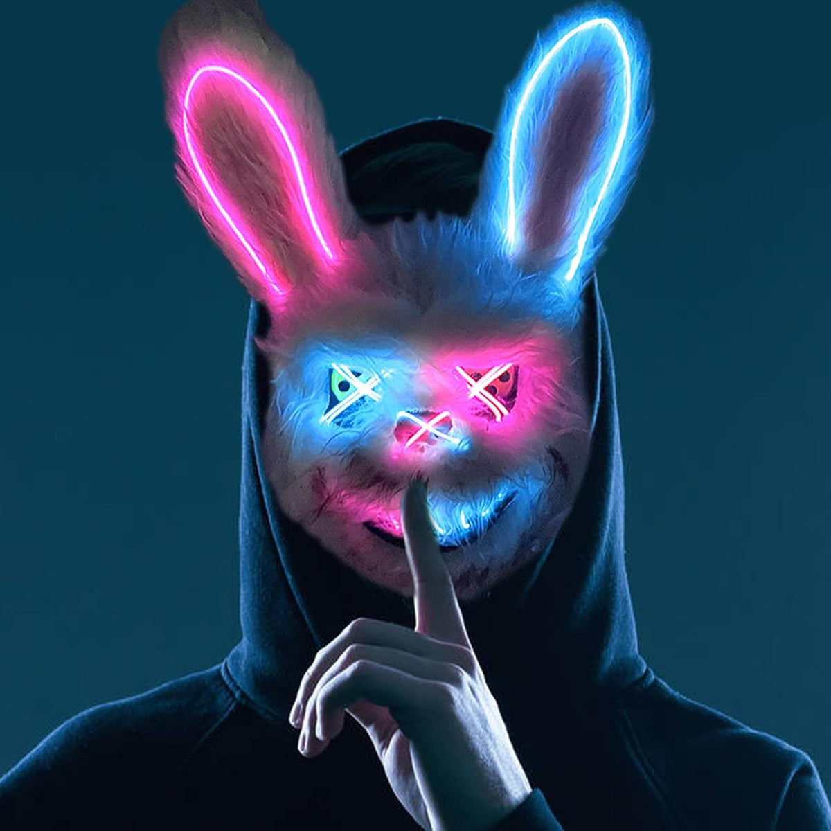 BESSEEK Halloween Scary Mask Bear Rabbit Bunny Mask, Bloody Plush Animal Head Mask, Cosplay Costume Props Halloween Party