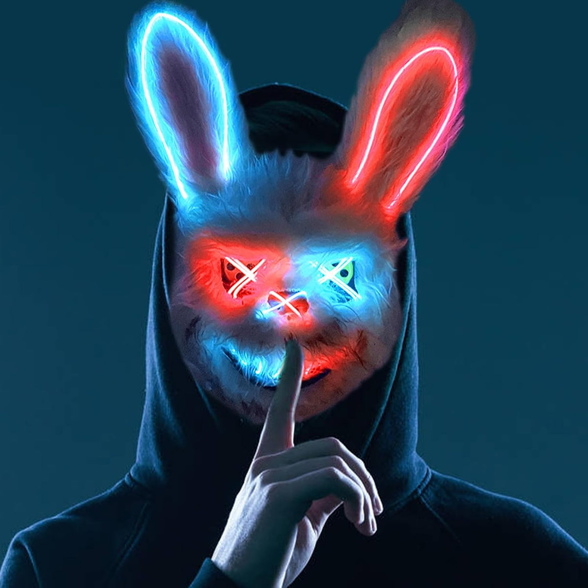 BESSEEK Halloween Scary Mask Bear Rabbit Bunny Mask, Bloody Plush Animal Head Mask, Cosplay Costume Props Halloween Party