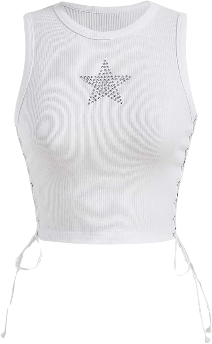 SOLY HUX Women's Tank Tops Y2K Summer Going Out Crop Top Concert Outfits