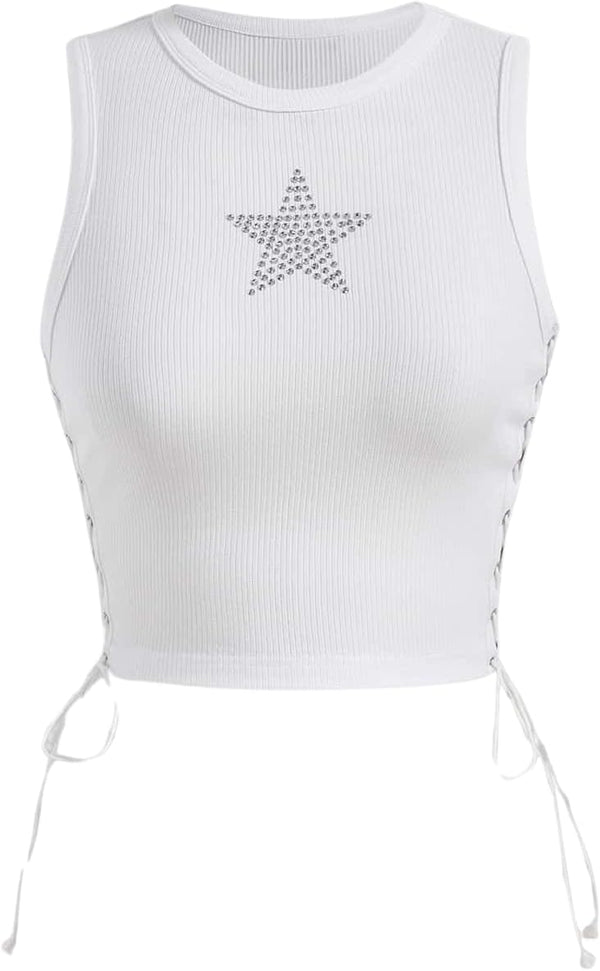 SOLY HUX Women's Tank Tops Y2K Summer Going Out Crop Top Concert Outfits