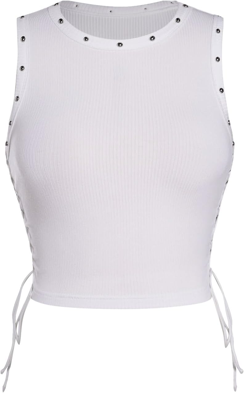 SOLY HUX Women's Tank Tops Y2K Summer Going Out Crop Top Concert Outfits