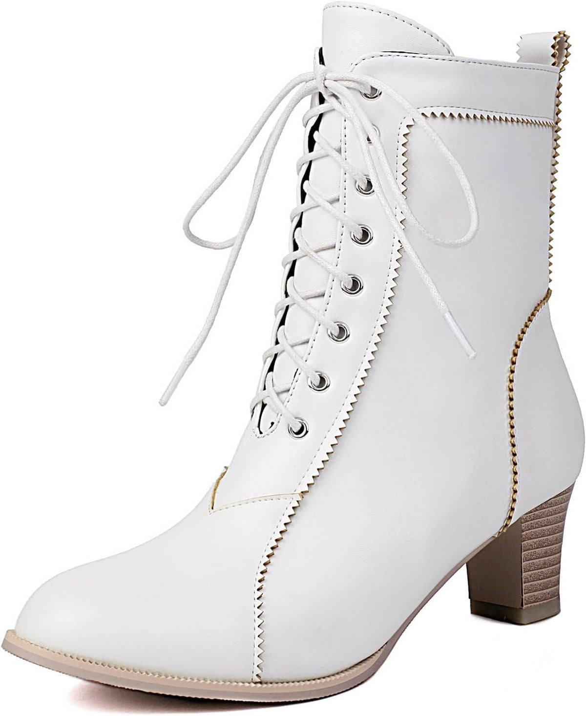 Uniquelly Women Vintage Victorian Boots Lace Up Ankle Boots