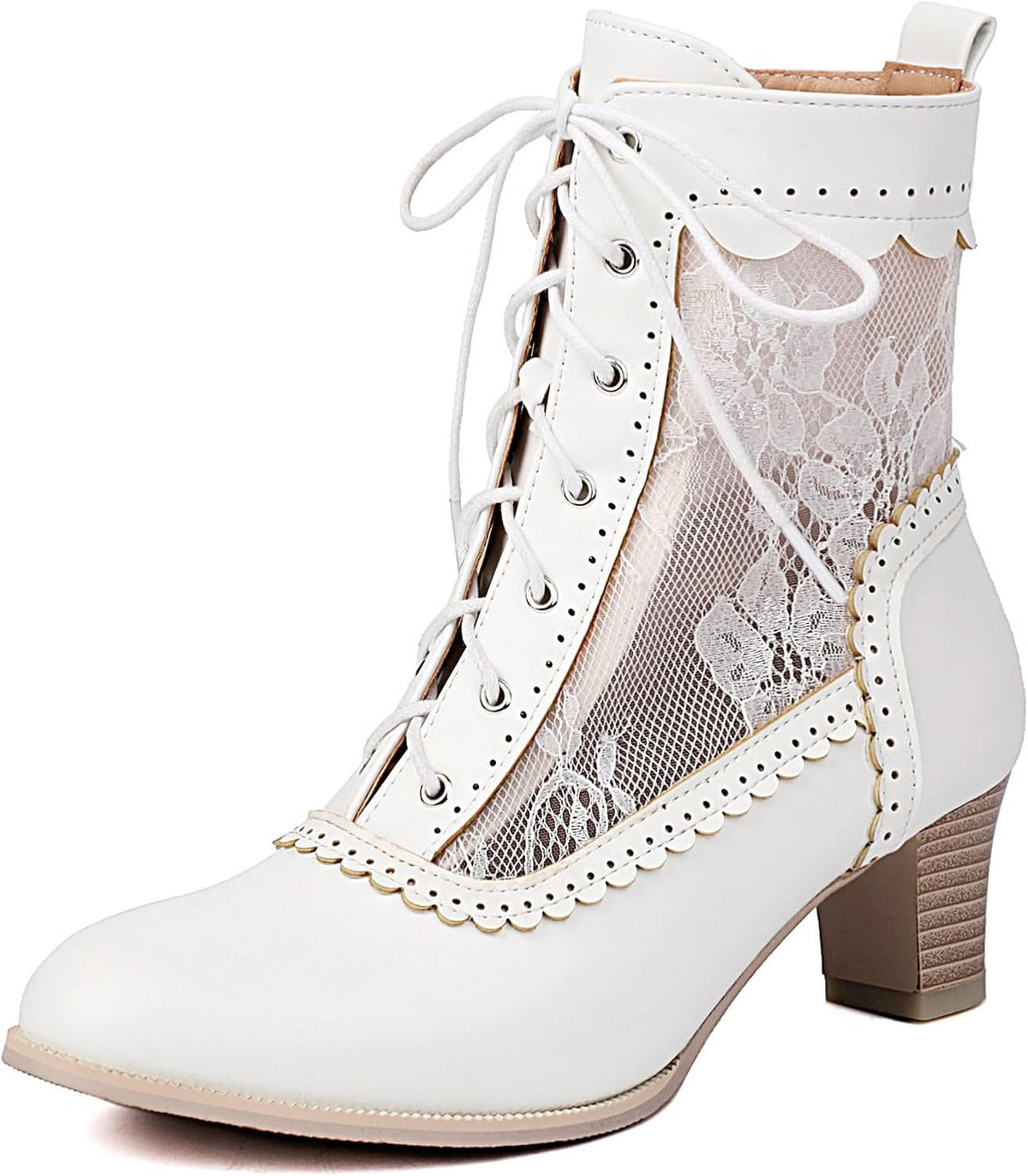 Uniquelly Women Vintage Victorian Boots Lace Up Ankle Boots