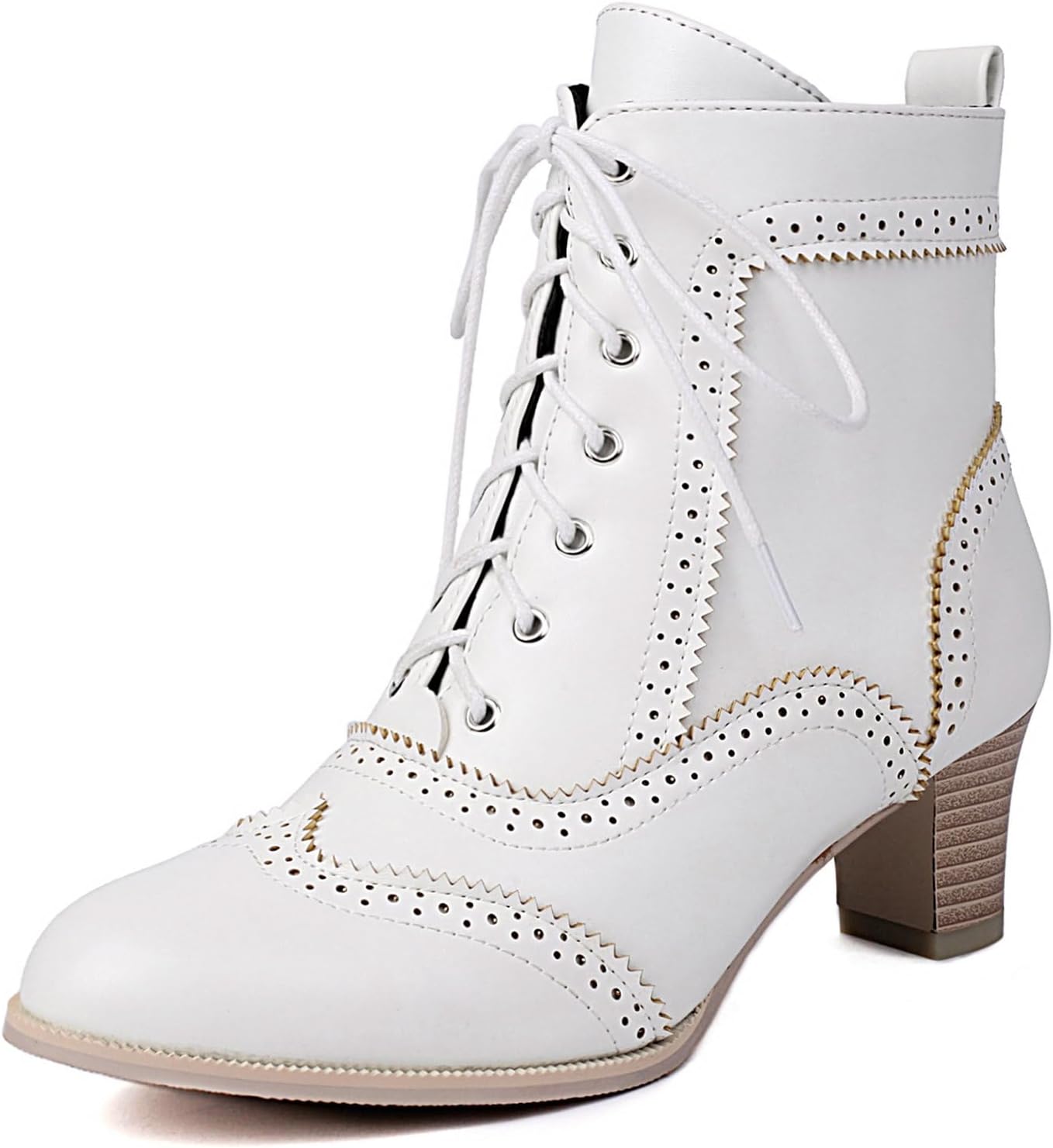 Uniquelly Women Vintage Victorian Boots Lace Up Ankle Boots Secondary image