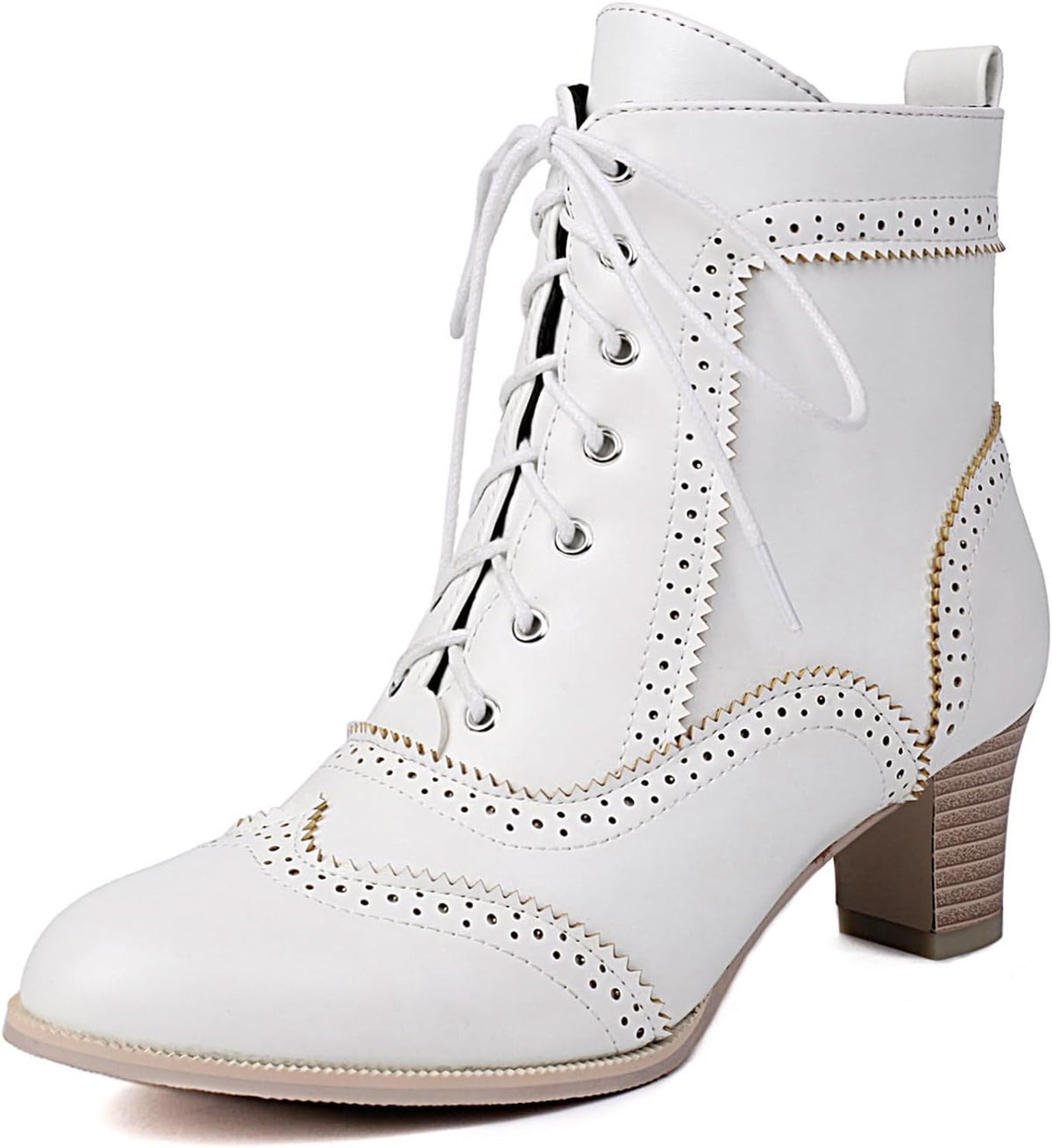 Uniquelly Women Vintage Victorian Boots Lace Up Ankle Boots