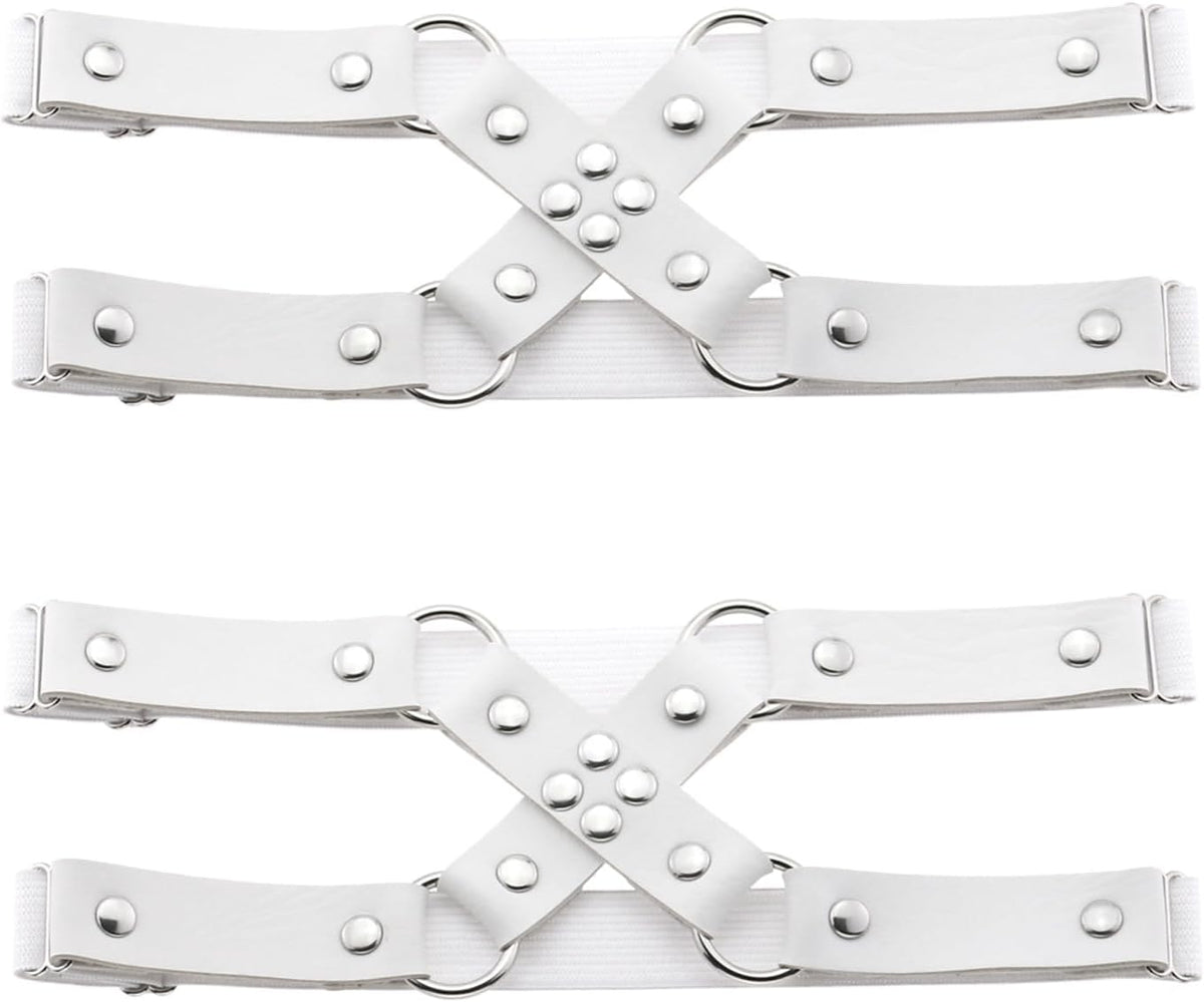 Adjustable Leg Garter Belt, Elastic Punk Cross Thigh Garters for Women, 1 Pair