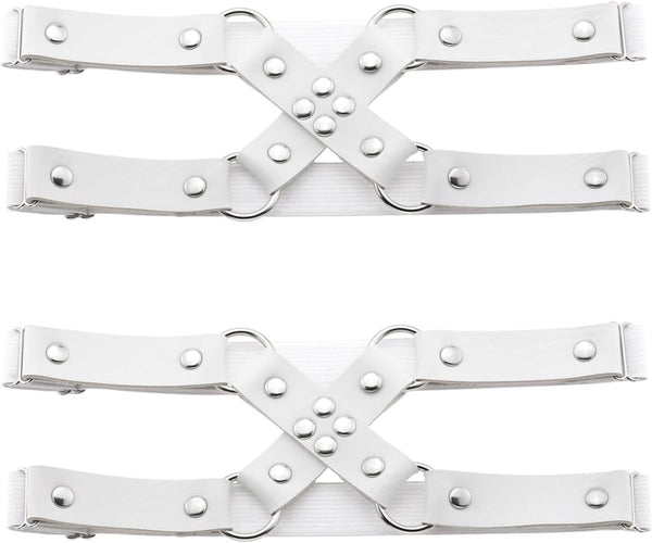 Adjustable Leg Garter Belt, Elastic Punk Cross Thigh Garters for Women, 1 Pair