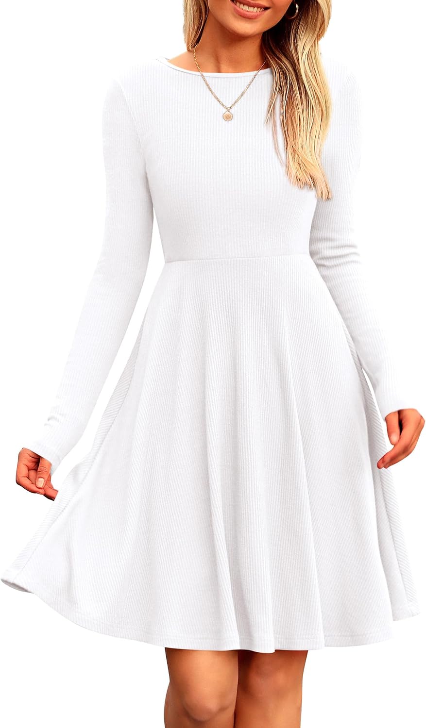 PRETTYGARDEN Women's Fall Casual Long Sleeve Short Dress