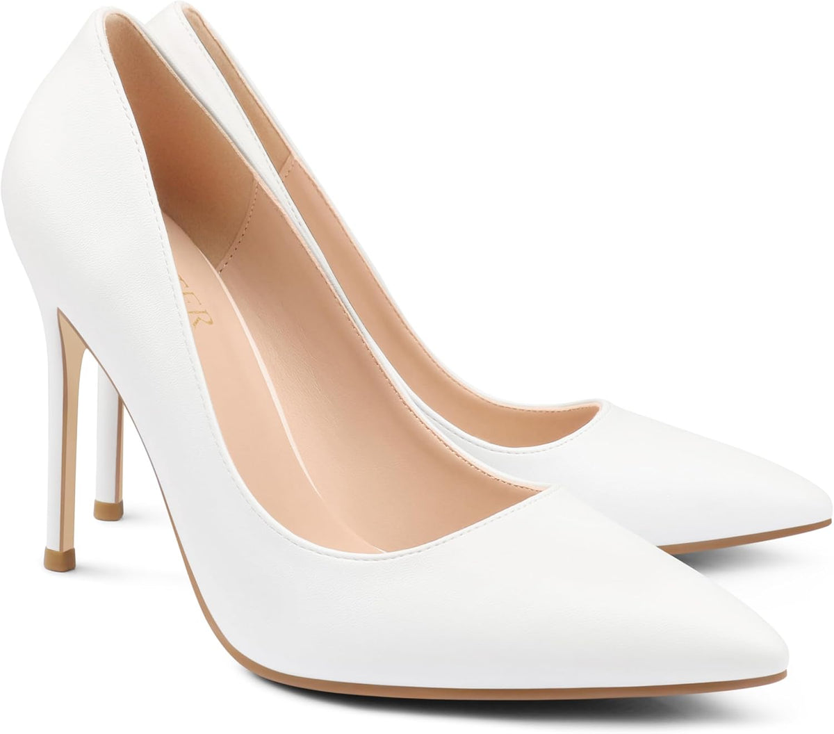 COLETER Women's 4 Inch Pumps Pointed Toe Dress Shoes Slip On Stiletto Pumps