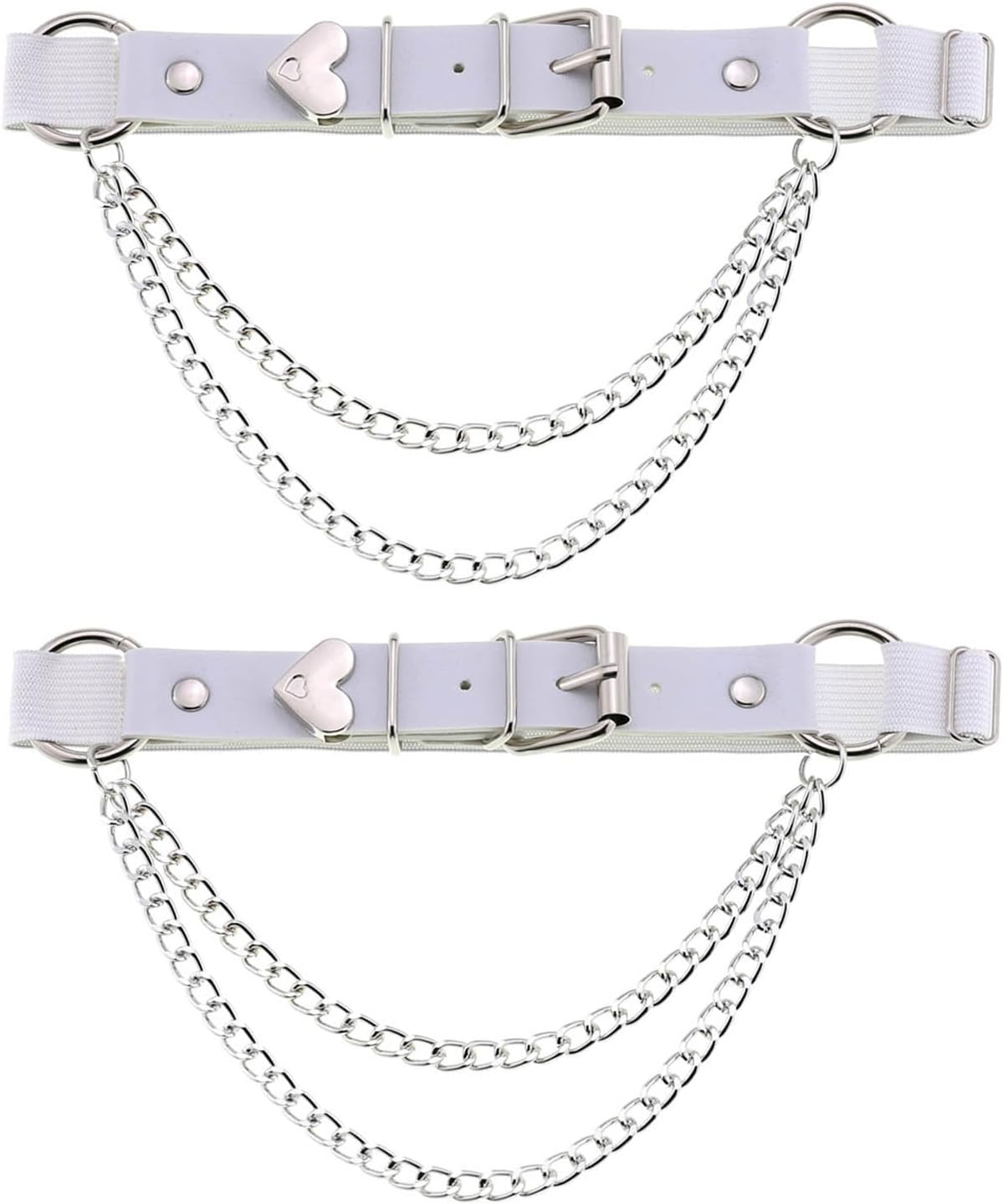 Adjustable Leg Garter with Chains, Elastic Punk Thigh Garters for Women, 1 Pair