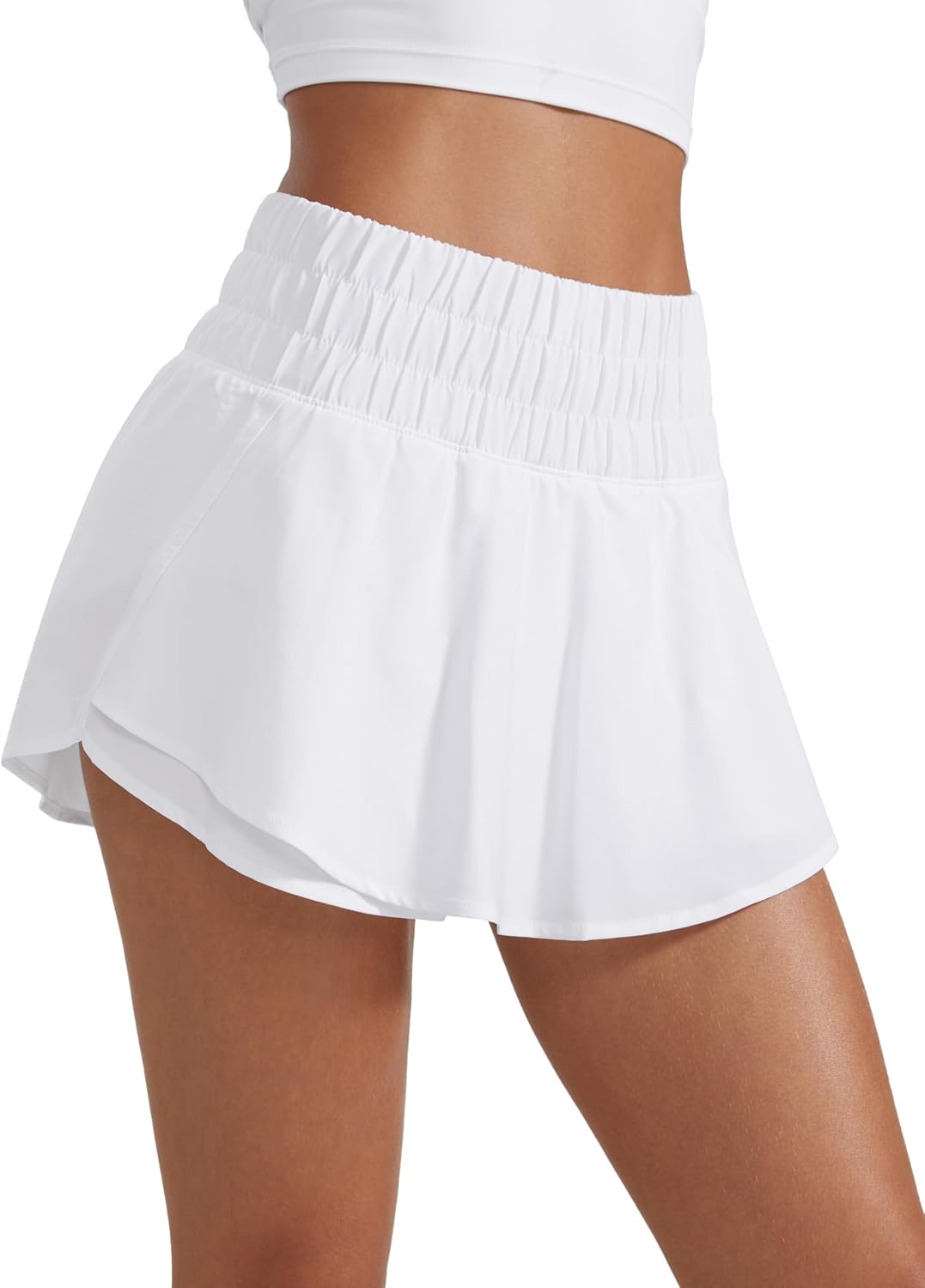 CRZ YOGA Ruffle Skirt Overlay Athletic Shorts
