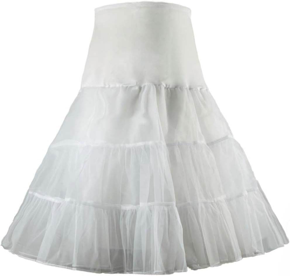 Women's 50s Vintage Petticoat 26" Crinoline Rockabilly Tutu Skirt Slip S-L…