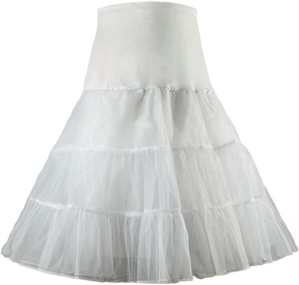 Women's 50s Vintage Petticoat 26" Crinoline Rockabilly Tutu Skirt Slip S-L…