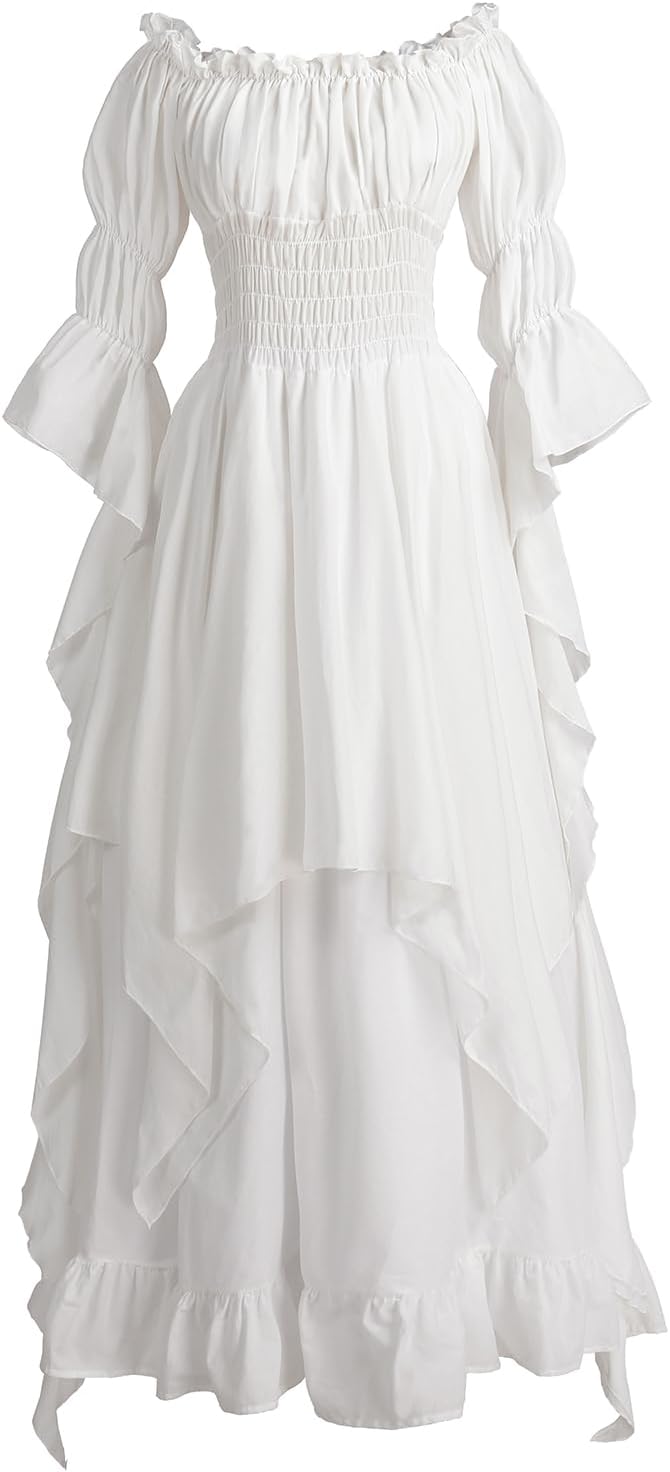 Renaissance Dress Women Medieval Costume Victorian Dresses Peasant Gothic Fairy Witch Wedding Under Dress